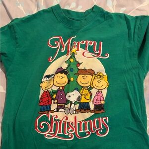 Peanuts Green Merry Christmas Tee